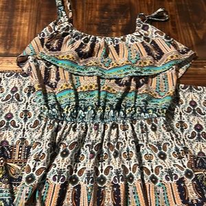 Size M/L Bailey Blue boho paisley maxi dress EUC